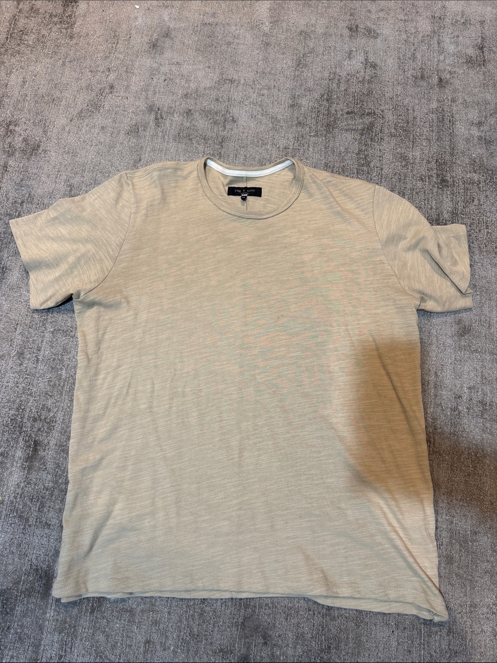 Rag & Bone Light Beige Crew Neck Men's T-Shirt